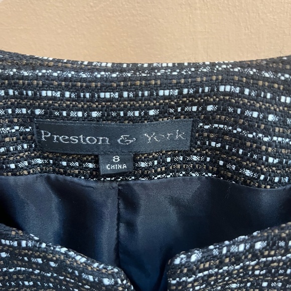 Preston & York black and white printed blazer jacket SIZE 8 - Picture 3 of 4